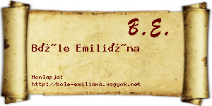 Bőle Emiliána névjegykártya